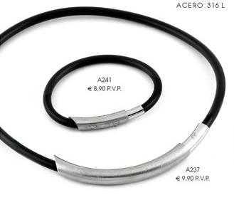 Juego de collar, pulsera y pendientes de acero (GA-017)