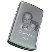 Pitillera metálica grabada pequeña (LL-019)